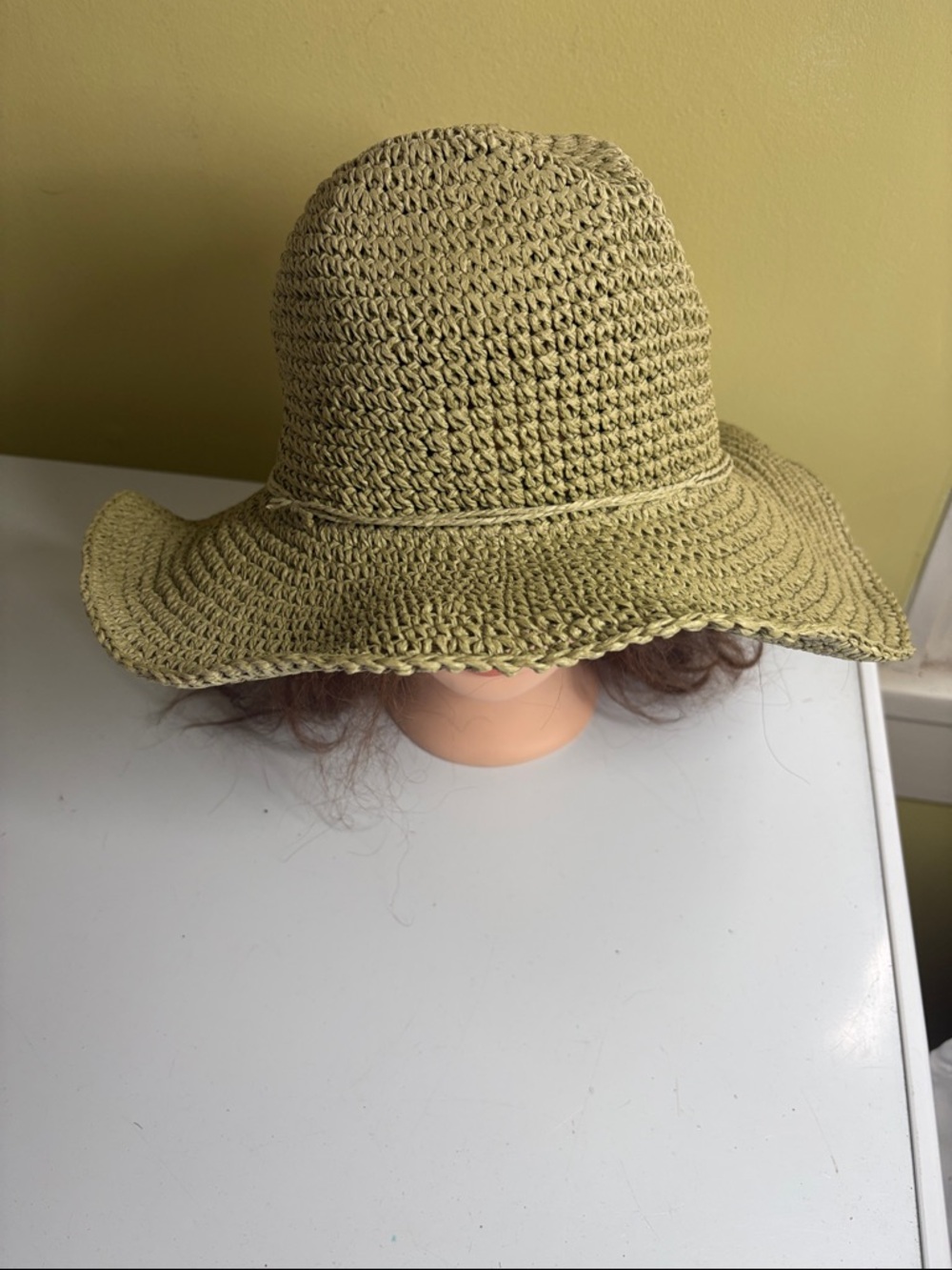 Joy NWT Sage Wired Brim Paper Hat One Size